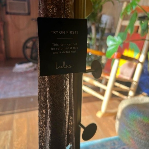 NWT Lulu’s Champagne Showers Matte Bronze Sequin Bodycon Dress, Size S - Picture 7 of 7